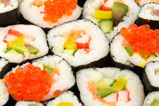 Sushi,Japanese dish with rice and various ingredients