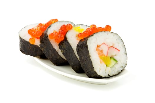 Sushi - Maki,Japanese specialty made from sticky rice with caviar