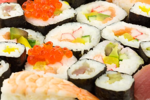 Sushi,Japanese dish with rice and various ingredients