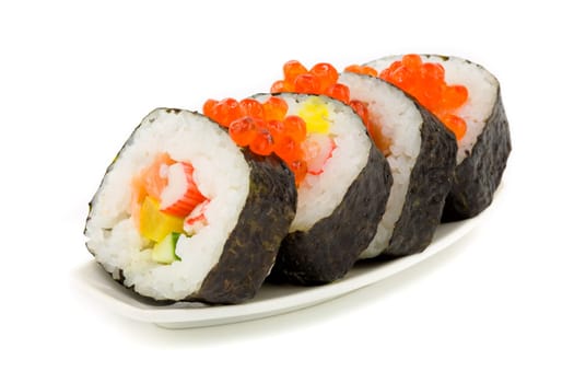 Sushi - Maki,Japanese specialty made from sticky rice with caviar