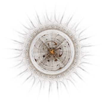 Symbol of the sun isolated on white background. Useful as spiritual, positive concept.