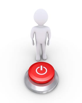 3d person is behind a power button