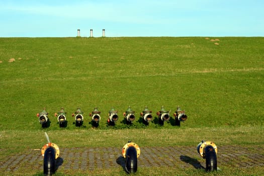 Pumping stations on the dike