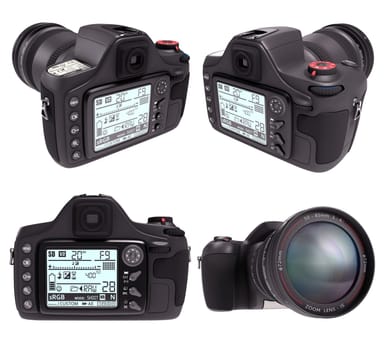 Professional camera over white. Exclusive Design (Design Concept).
