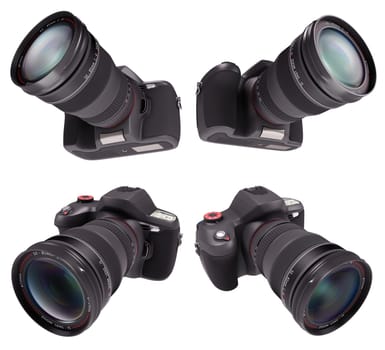 Professional camera over white. Exclusive Design (Design Concept).