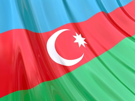 Glossy flag of Azerbaijan.