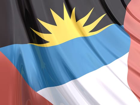 Glossy flag of Antigua And Barbuda.