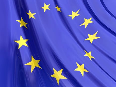 Glossy flag of Europe.