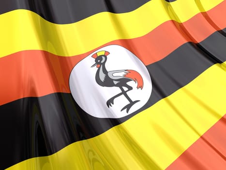 Glossy flag of Uganda.
