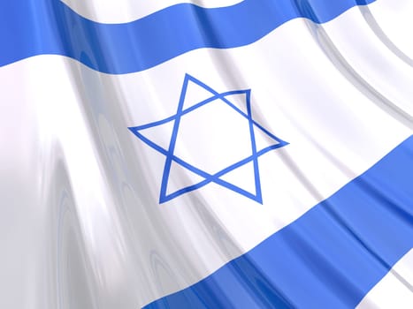 Glossy flag of Israel.