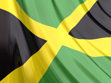 Glossy flag of Jamaica.
