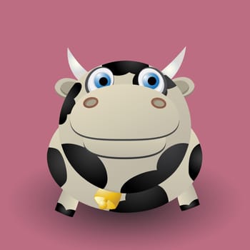 Cute cartoon baby cow