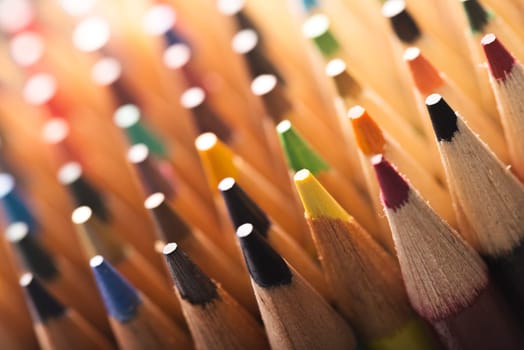 Macro photo of crayons with depth of field.
