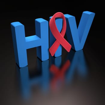 Red ribbon, symbol of a commitment to the fight against HIV/AIDS. Clipping path included.