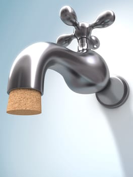 The cork ensures that there is no wastage of potable water. Concept of environmental preservation.