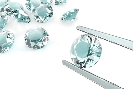 Choosing the best diamond of all.