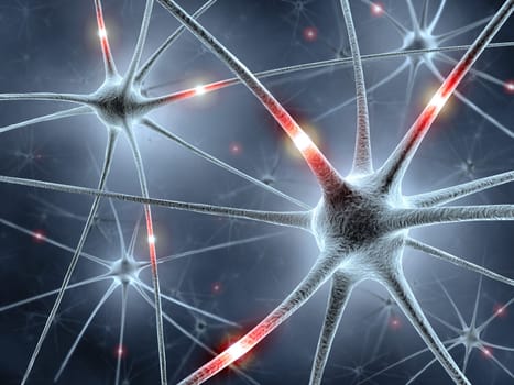 Image concept of a network of neurons in the human brain.
