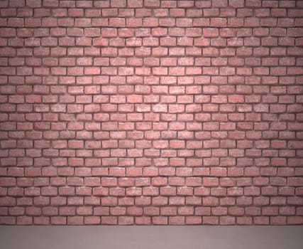 Exposed brick wall next to a sidewalk.