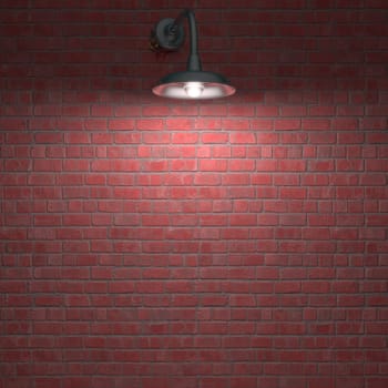 Lamp illuminating the wall overnight. Your text on the wall.