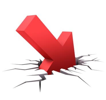 The cursor falls senseless making a hole. Concept of error, mistake, failure, lack of direction.