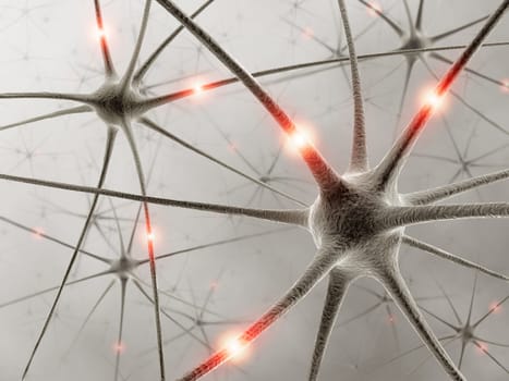 Image concept of a network of neurons in the human brain.