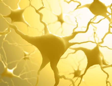 Inside the brain. Concept of neurons and nervous system.