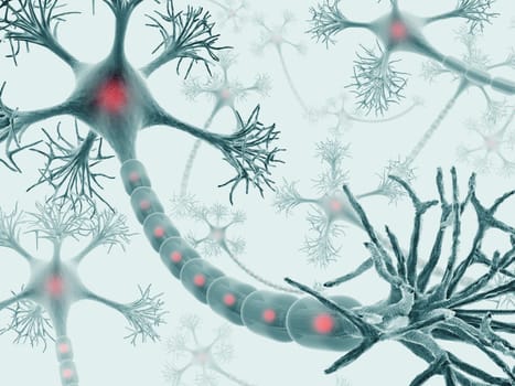 Image concept of a network of neurons in the human brain.