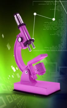 Digital illustration of microscope in colour background
