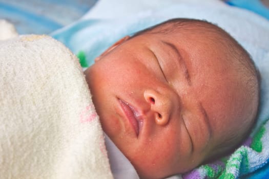 baby newborn, Cute baby sleeping on a blanket