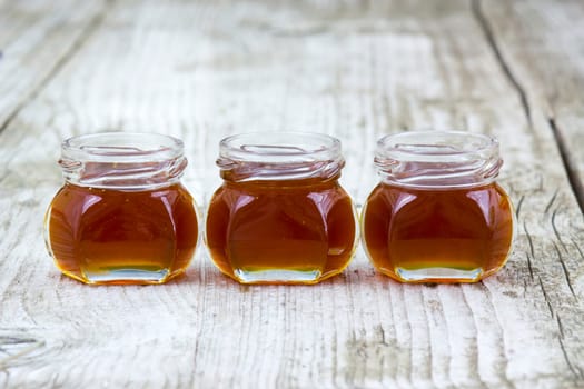 three jars of honey