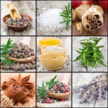 collage with spices