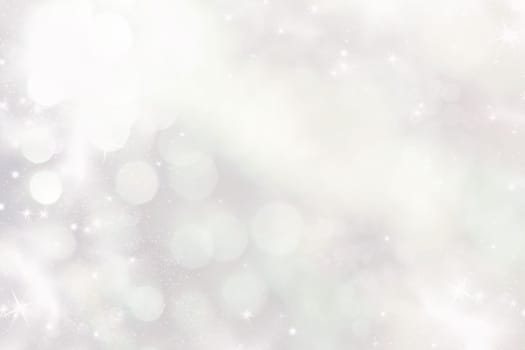 Abstract silver Christmas background with white snowflakes