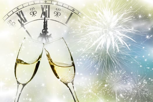 Glasses of champagne at New Year's Eve