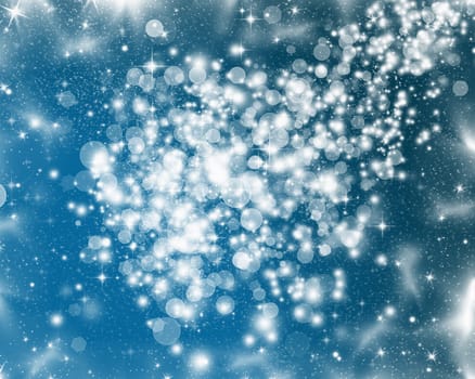Abstract Christmas background of holiday lights and stars