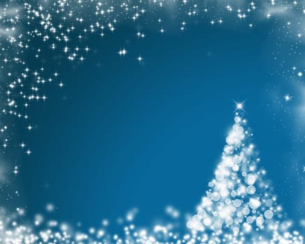 Abstract background with Christmas tree and  holiday lights