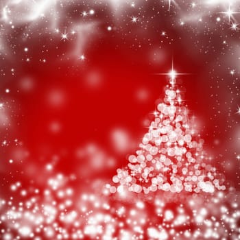 Abstract Christmas background of holiday lights and stars