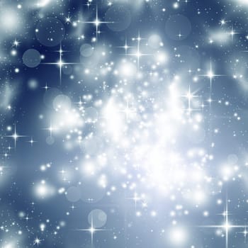 Abstract Christmas background with stars and  snowflakes