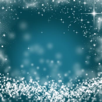 Abstract Christmas background of holiday lights and stars