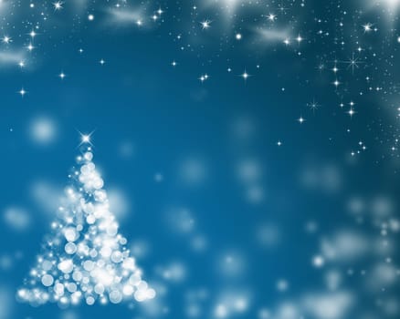 Christmas background with stars and snowflakes