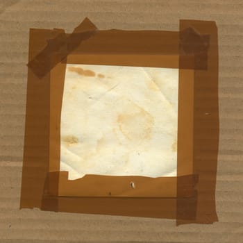 Adhesive tape border frame cardboard paper background. Grunge design element.