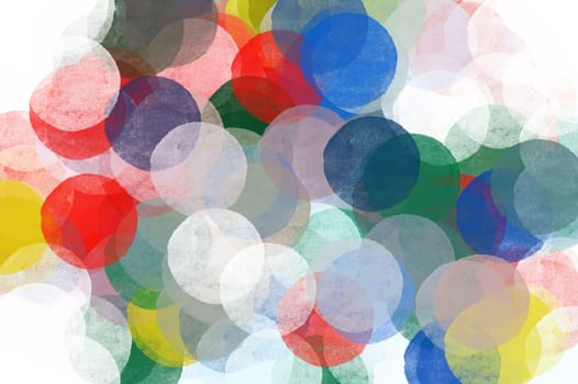 Abstract transparent circles pattern illustration. Brush paint pop art background.