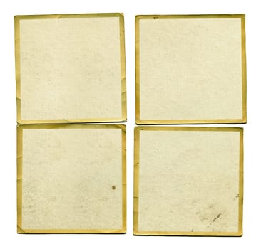 Four vintage blank dirty photos with border. Grunge background design element.