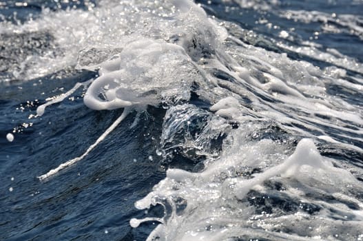 Sea waves abstract nature splashing water background.