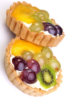 fruits in flaky pastry with cream