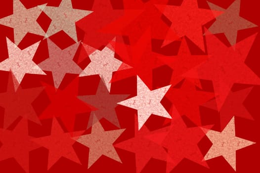 Stars grunge pattern abstract illustration. Red background design element.