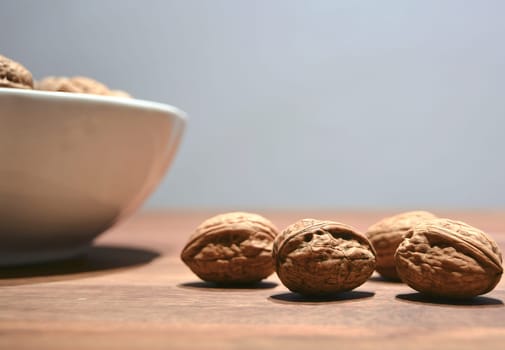 Walnuts on a table