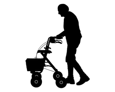 Old woman with walker