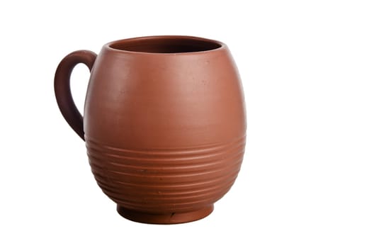 Clay jug, it is isolated on white