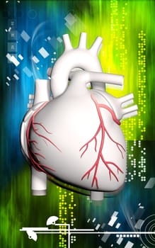 Digital illustration of heart in colour background