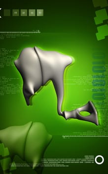 Digital illustration of Stapes in colour background